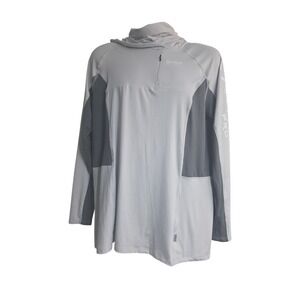 Magellan Outdoors Pro Angler Fishing Hoodie Gray XL Mens UV Sun Shirt Gaiter